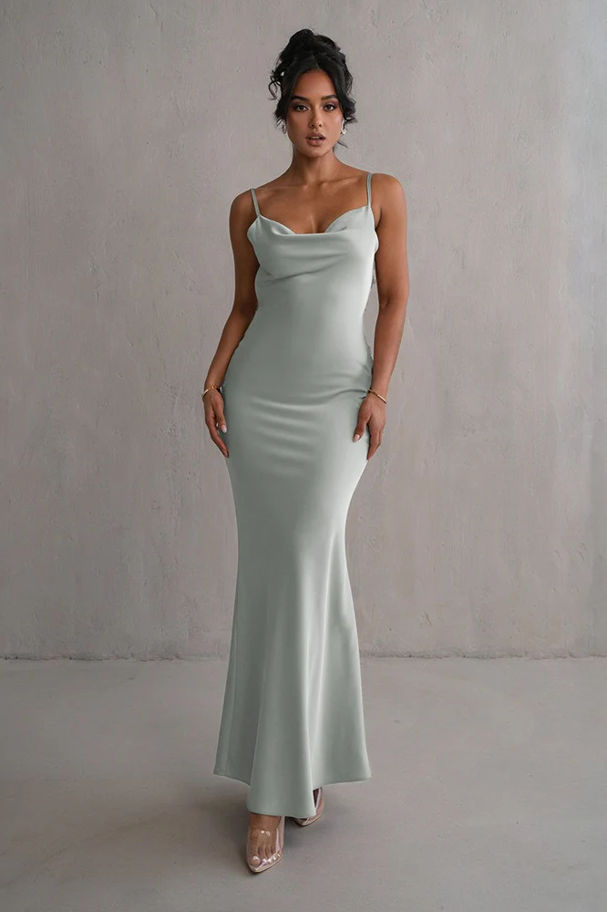 Satin Cami Backless Sexy Slim Fit Prom Dress - Image 3