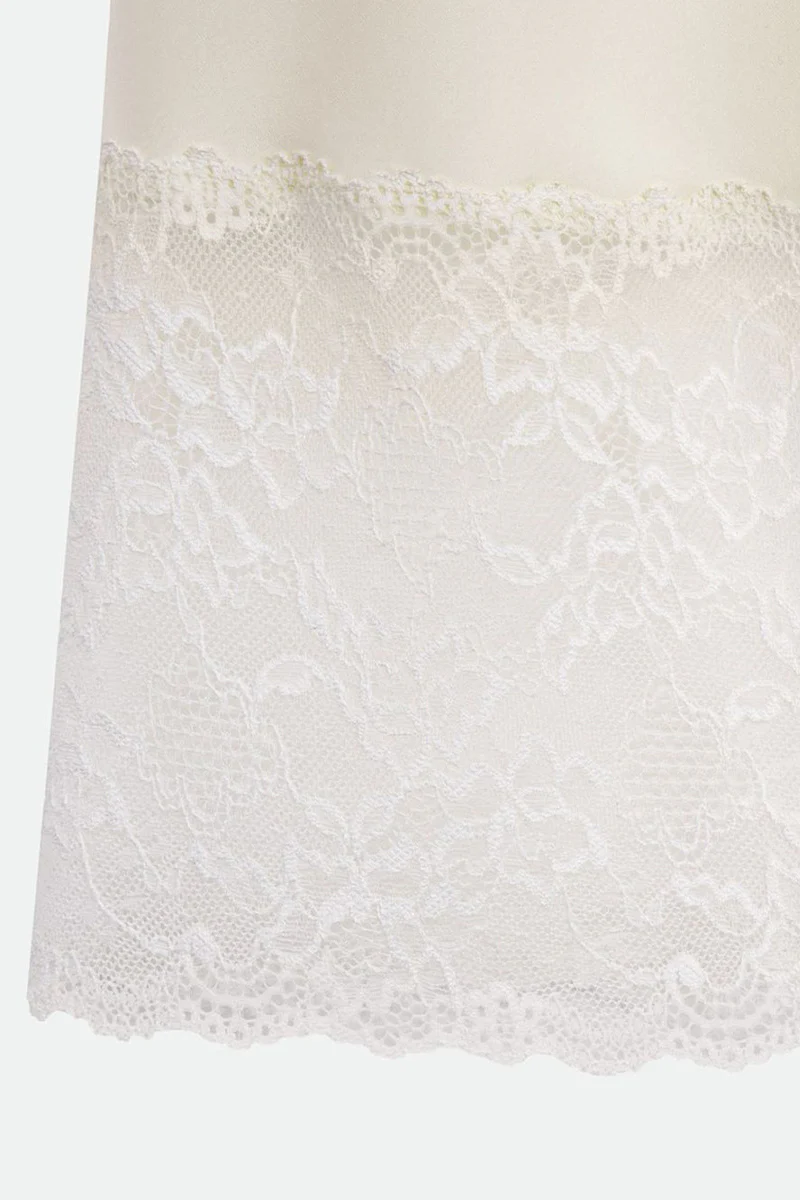 Satin Lace Trim Midi Skirt - Image 6