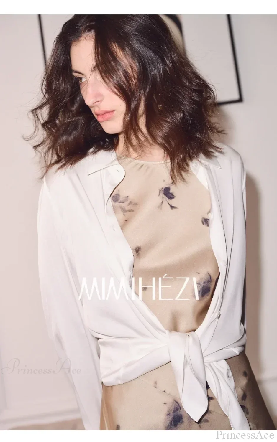 Satin Solid Long Sleeve Polo Neck Blouse - Image 8