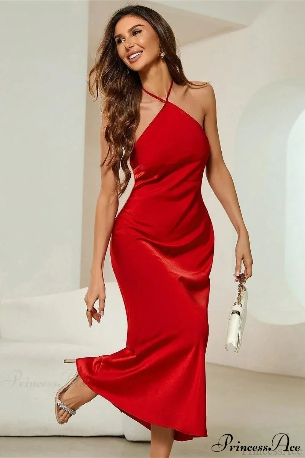 Satin Spaghetti Strap Sexy Party Dress