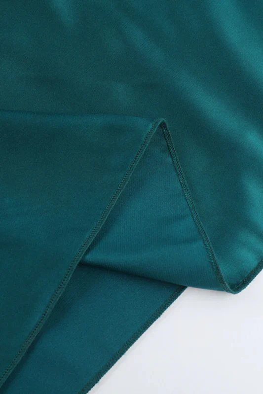 Satin V-Neck Waist-Cinching Split Dress Party Dress - Image 8