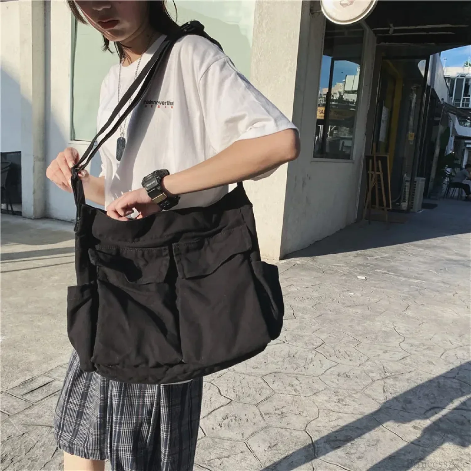 School Messenger Large Capacity Canvas Crossbody - Image 2