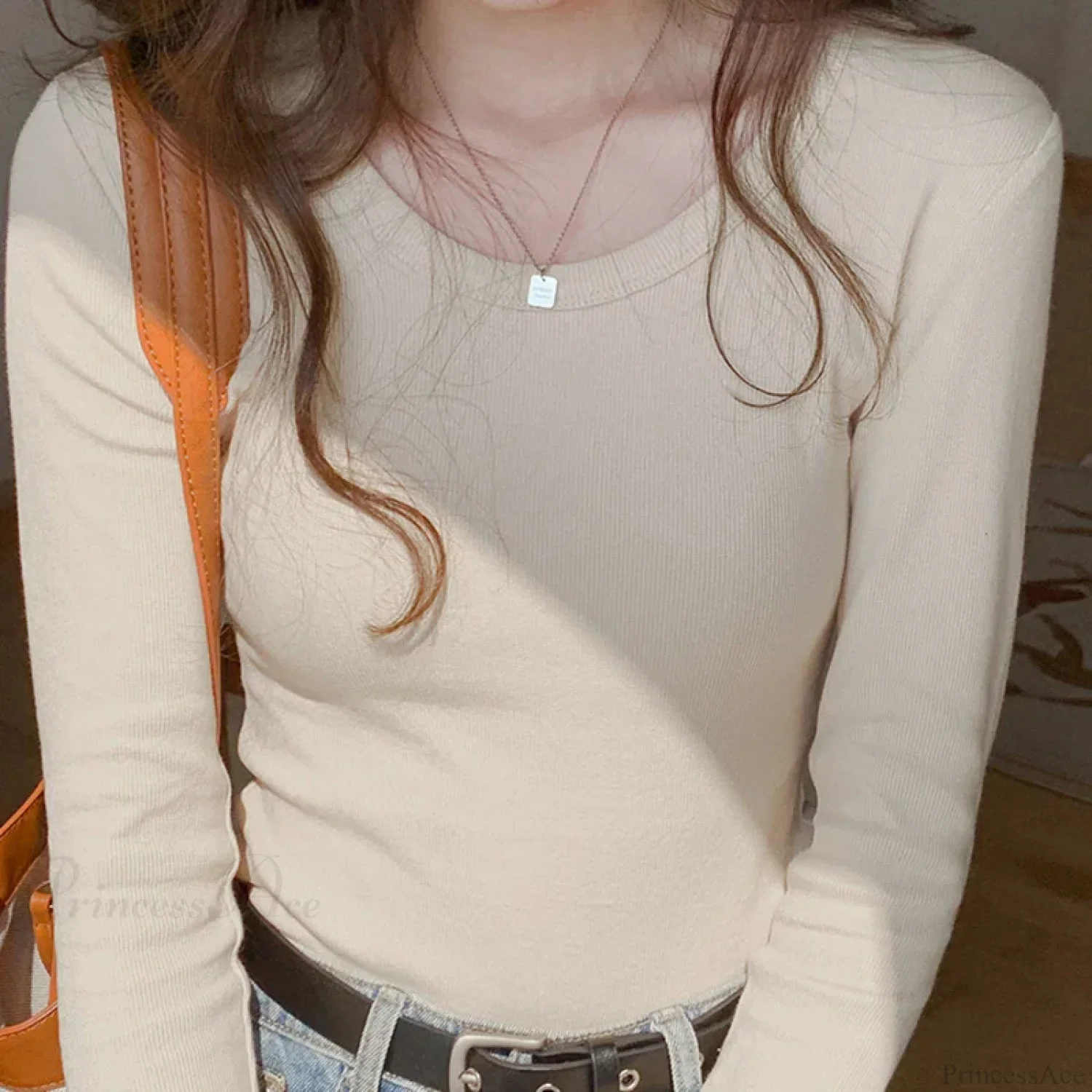 Screw Thread Cotton T-shirt Slim Sweater - Image 8
