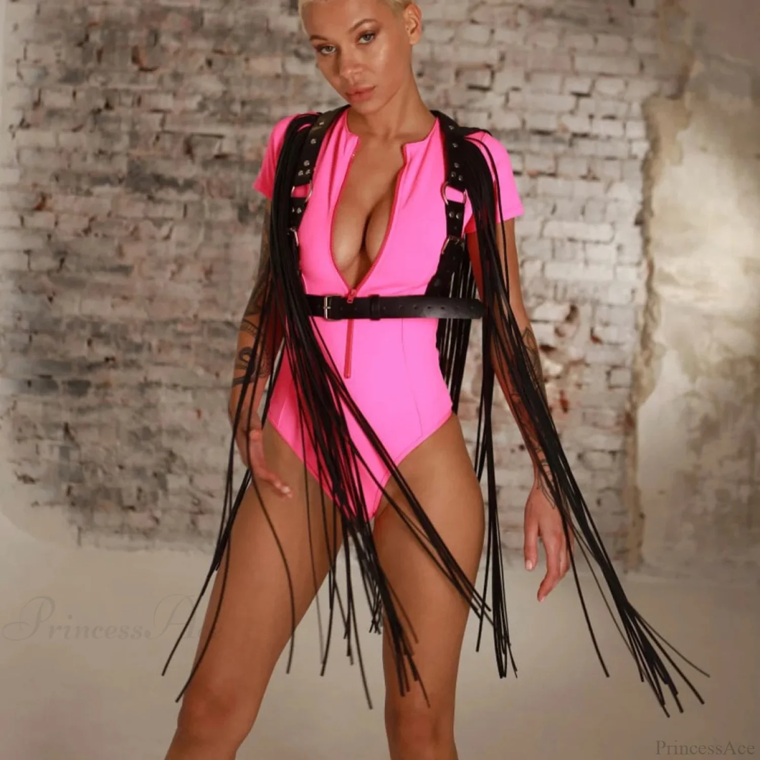 Seductive Gothic Leather Harness Waist Belt - Image 7