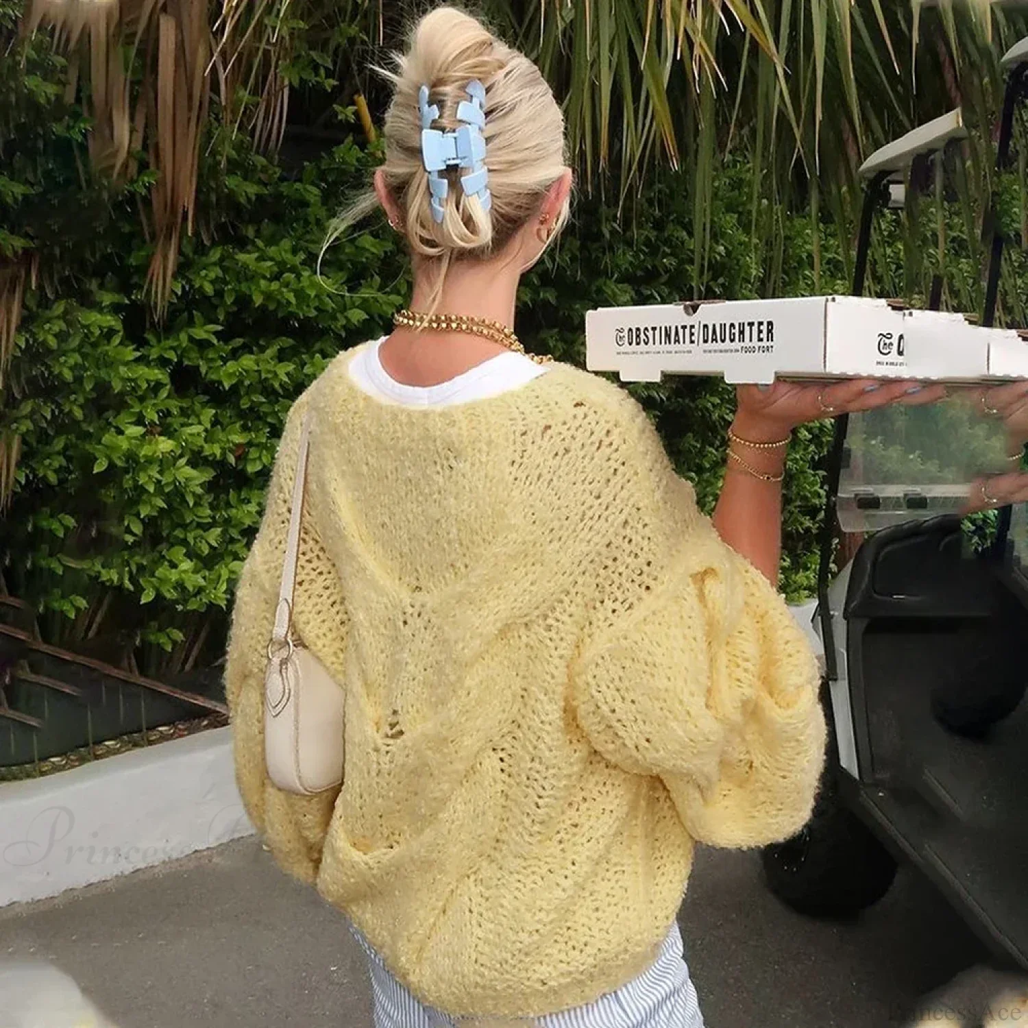 See-through Casual Loose Y2K Knitted Sweater - Image 3