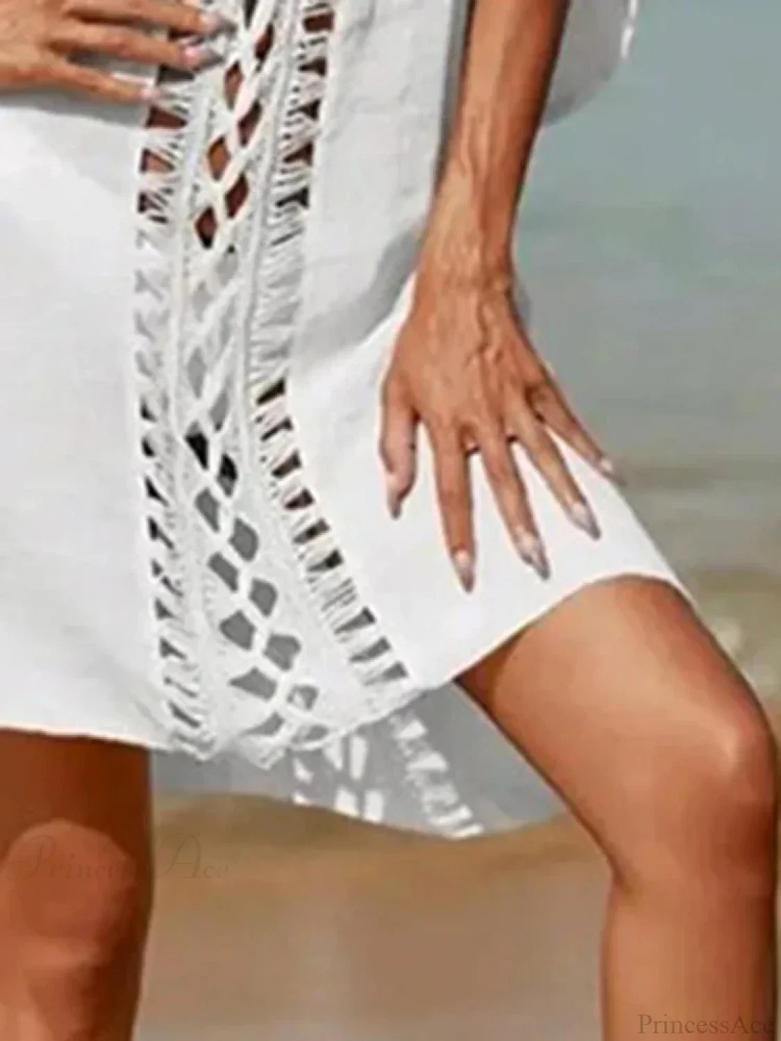 See Through Hollow Bikini Cover Up - Image 3