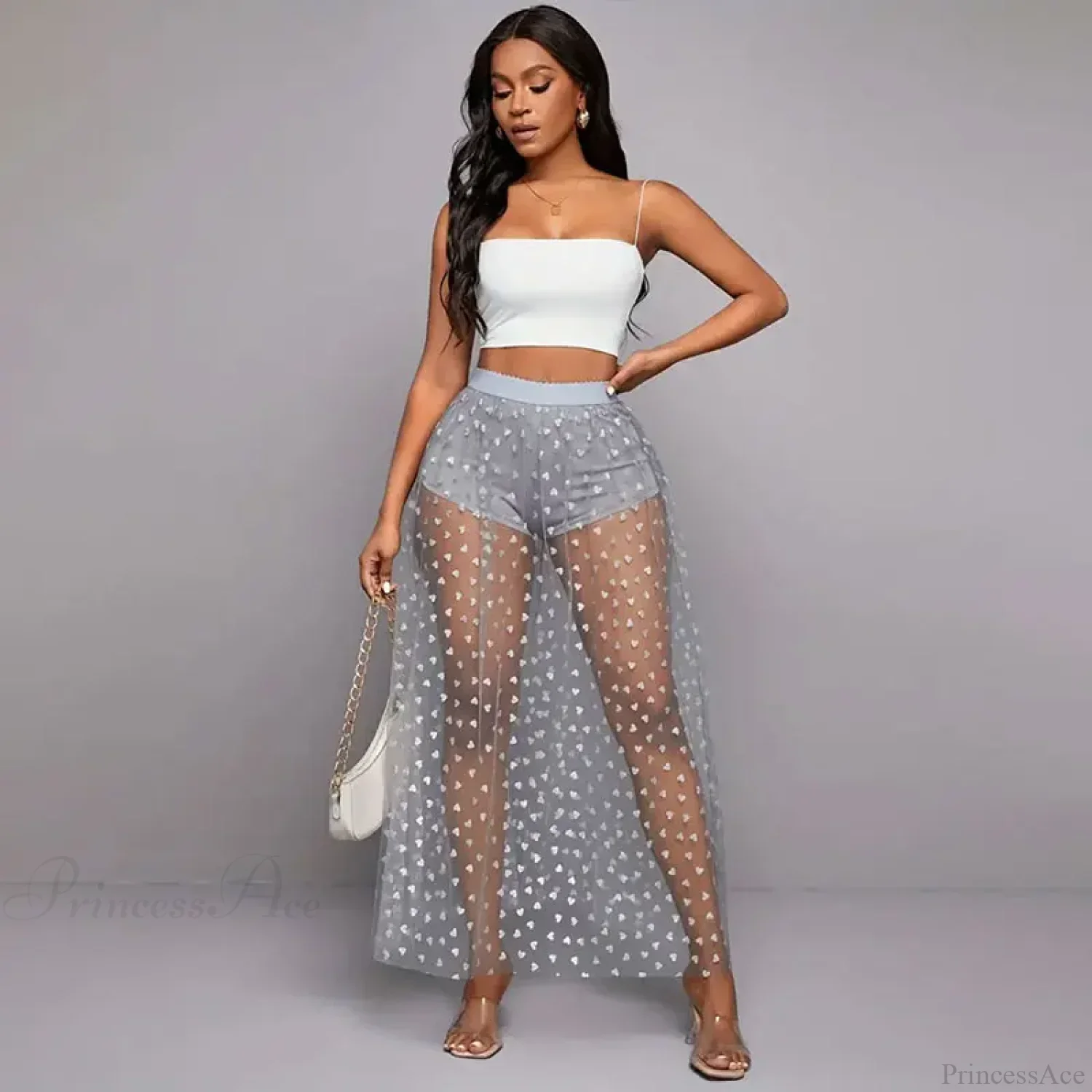 See Through Lace Maxi Party Skirt - Image 7
