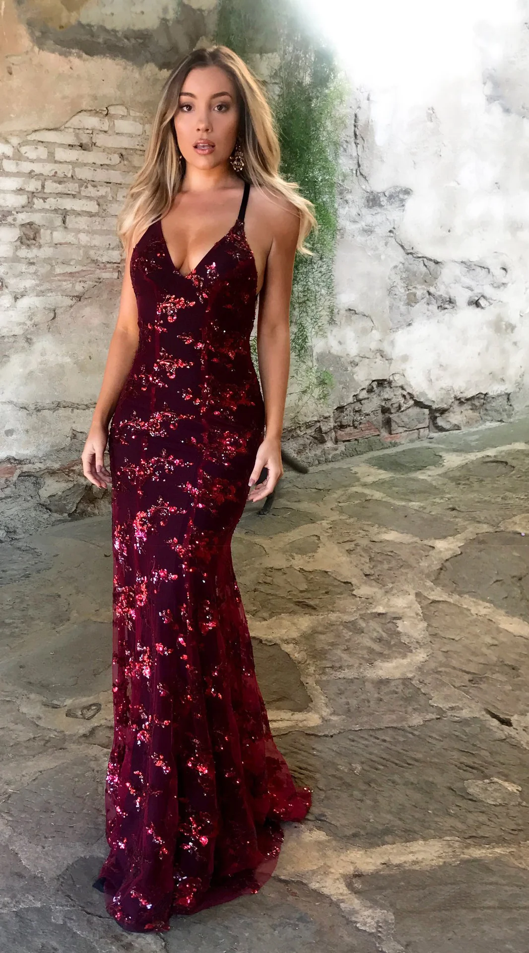Sequin Backless V-Neck Strappy Tie Dress Party Dress - Image 5