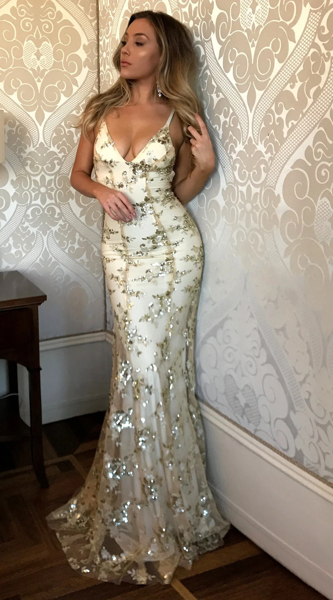 Sequin Backless V-Neck Strappy Tie Dress Party Dress - Image 7