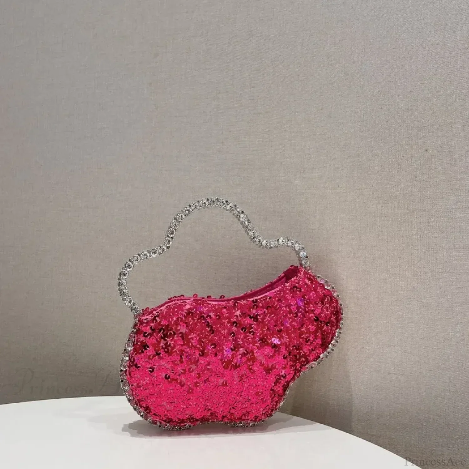 Sequin Diamond Cloud Shape Evening Wristlet - Image 5