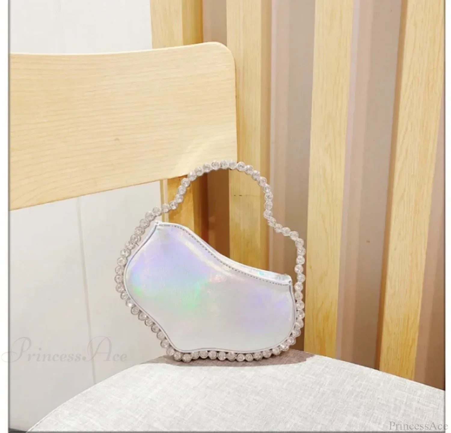 Sequin Diamond Cloud Shape Evening Wristlet - Image 7