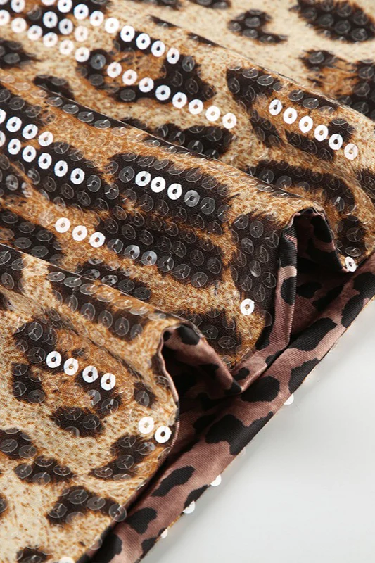 Sequin Leopard Strap Mini Dress - Image 3