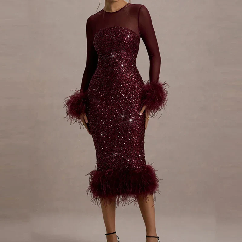 Sequin Mesh Backless Casual Party Dress - Image 4