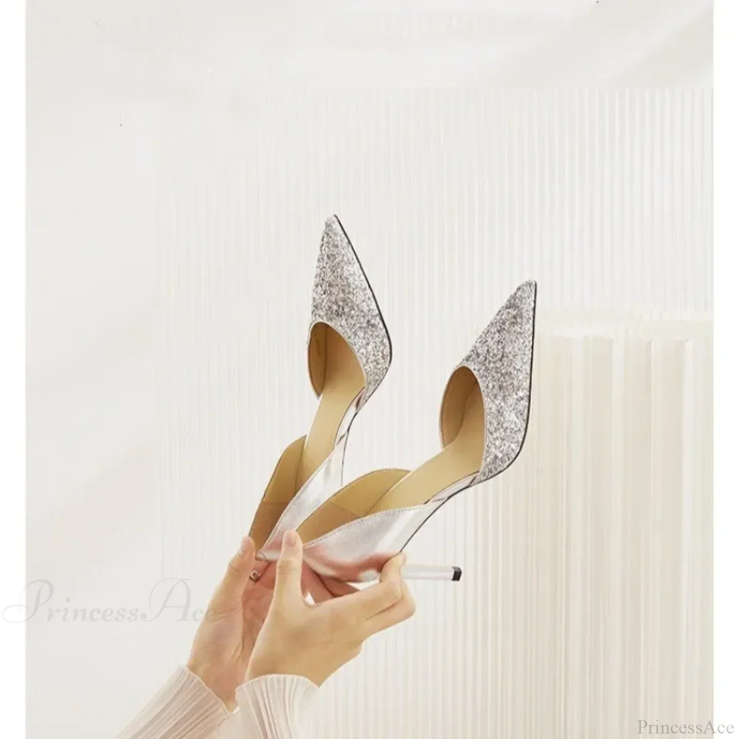 Sequin Sexy PointedFashion Sandals Luxury Party Dress Stilettos Hot Sale High Heel - Image 3