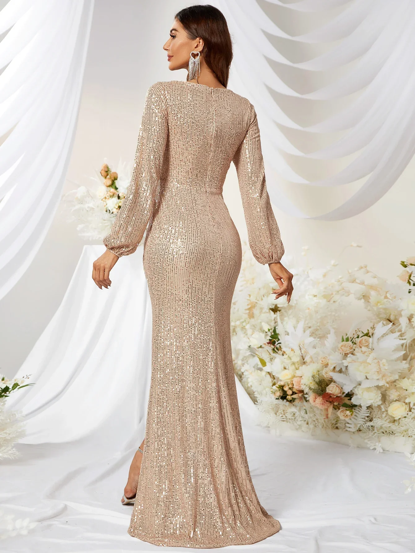 Sequin Surplice Party Dress - Image 2