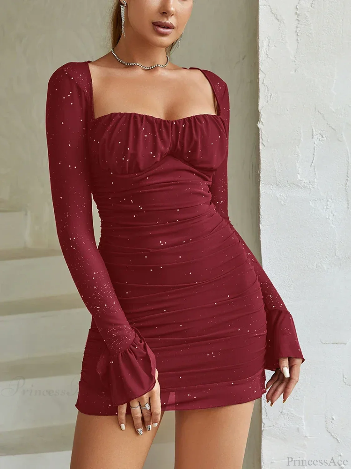 Sequins Backless Mini Party Dress - Image 5