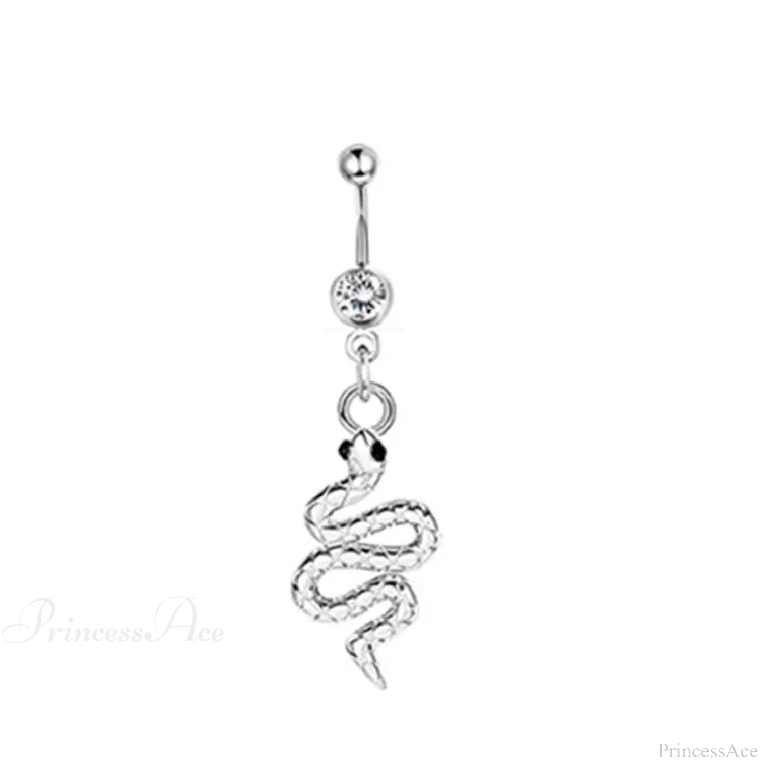 Serpent Crystal Bloom Dark Belly Ring - Image 4