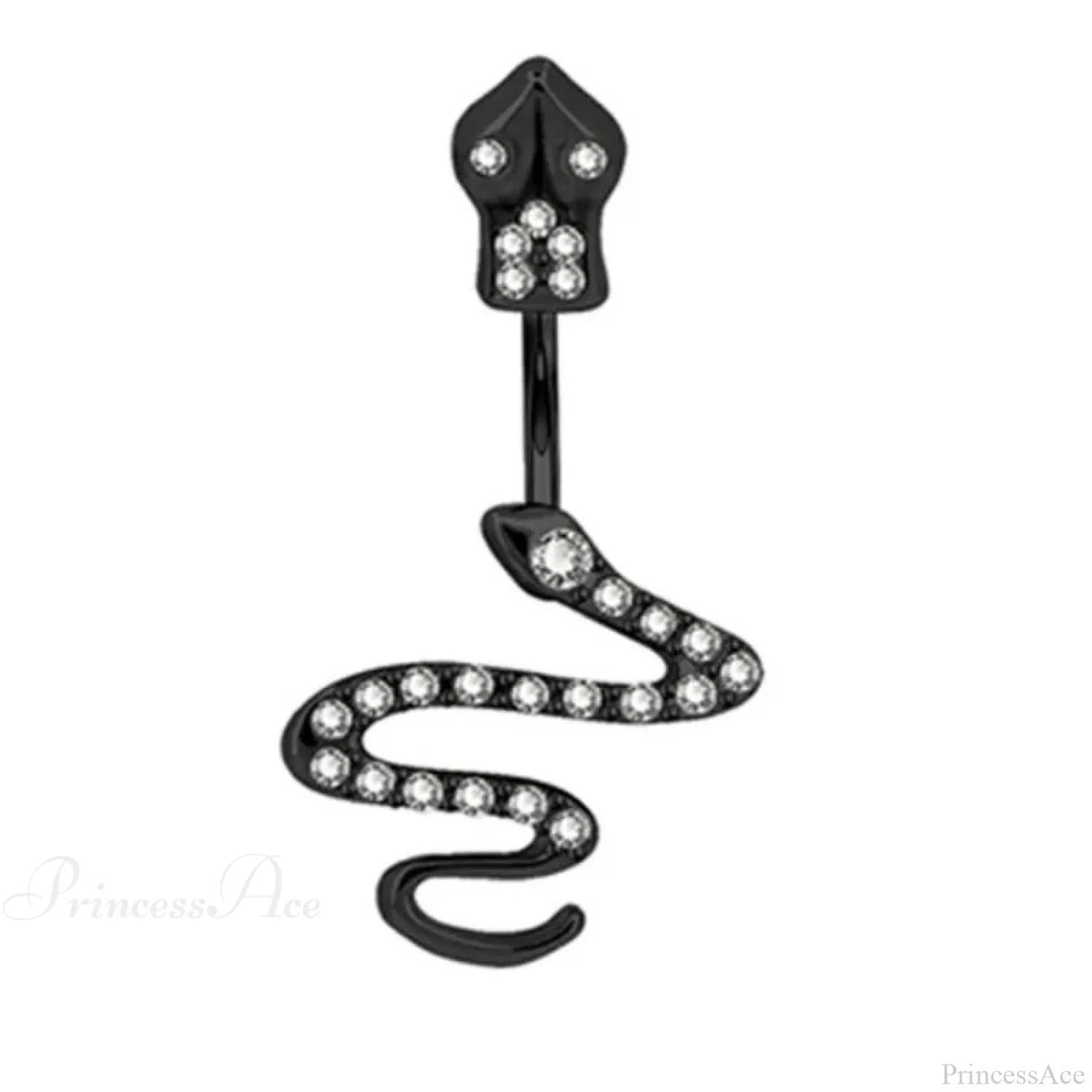Serpent Crystal Bloom Dark Belly Ring - Image 8