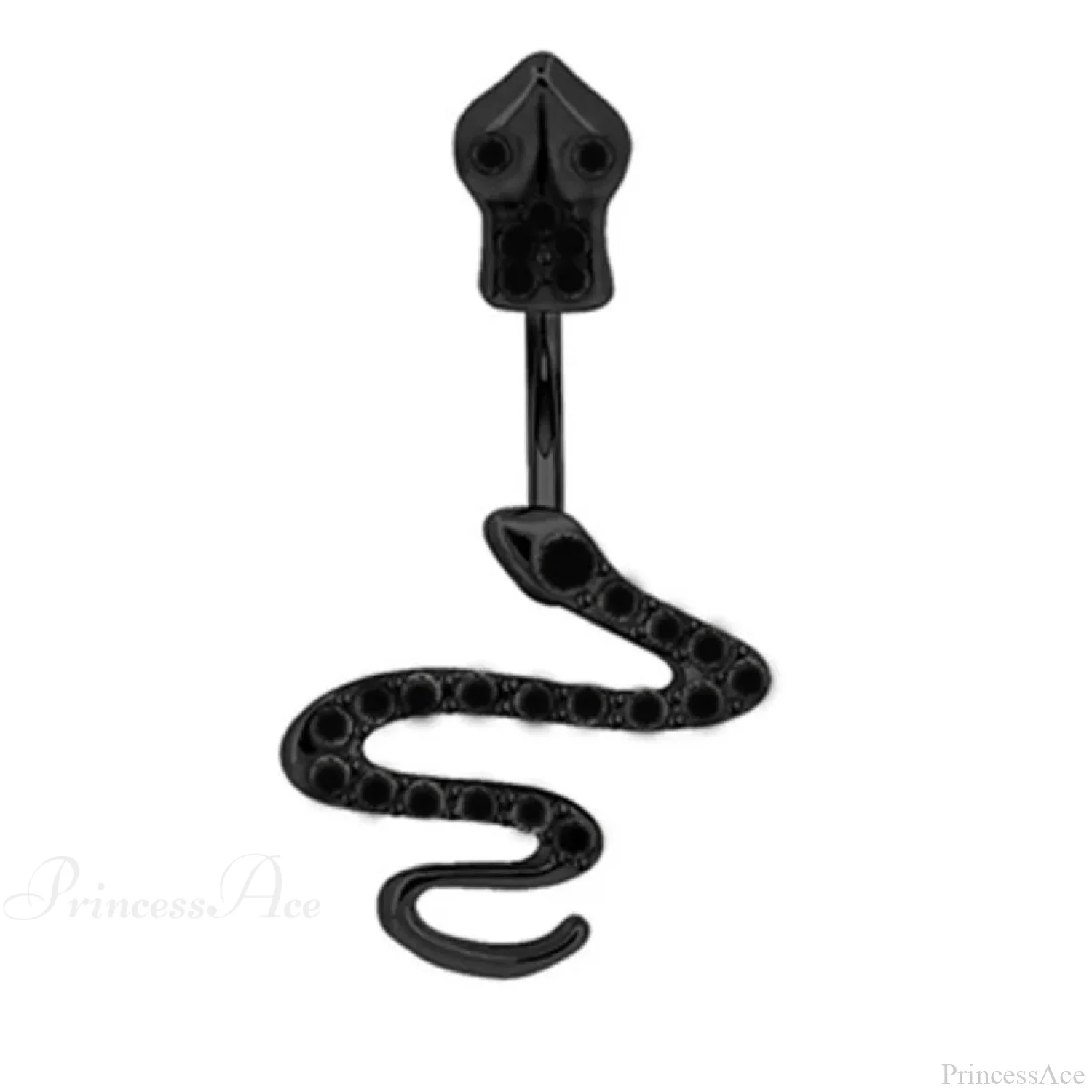 Serpent Crystal Bloom Dark Belly Ring - Image 9