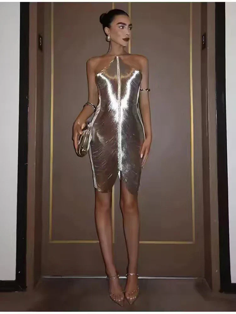 Sexy Backless Hanging Neck Tassel Mini Chic Slim Party Party Dress - Image 4