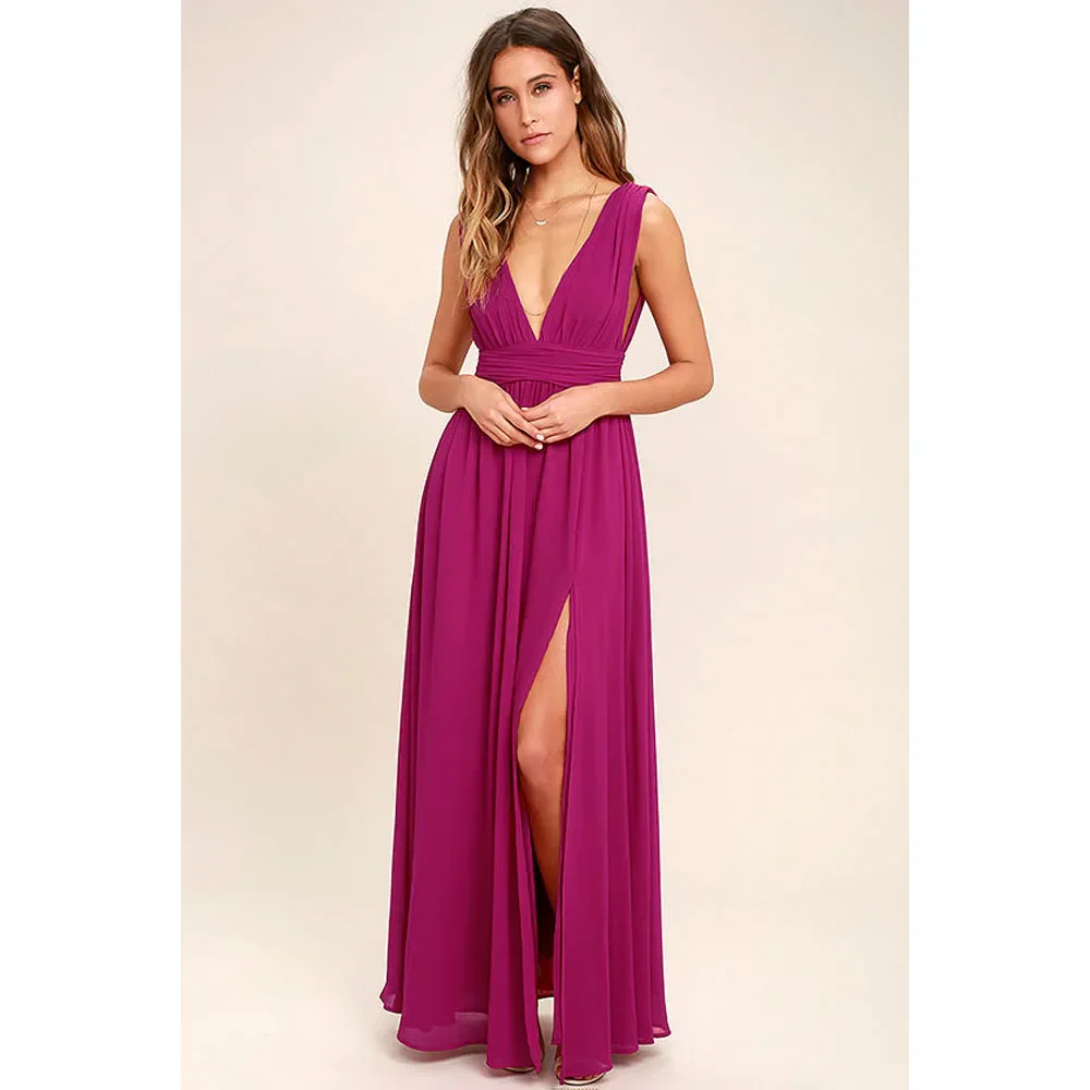 Sexy Backless Mesh Maxi Red Party Dress - Image 11