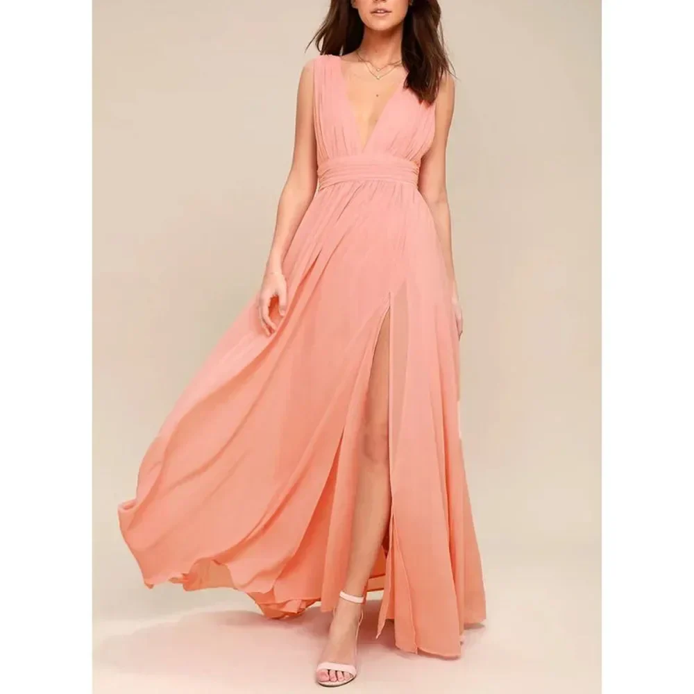 Sexy Backless Mesh Maxi Red Party Dress - Image 14
