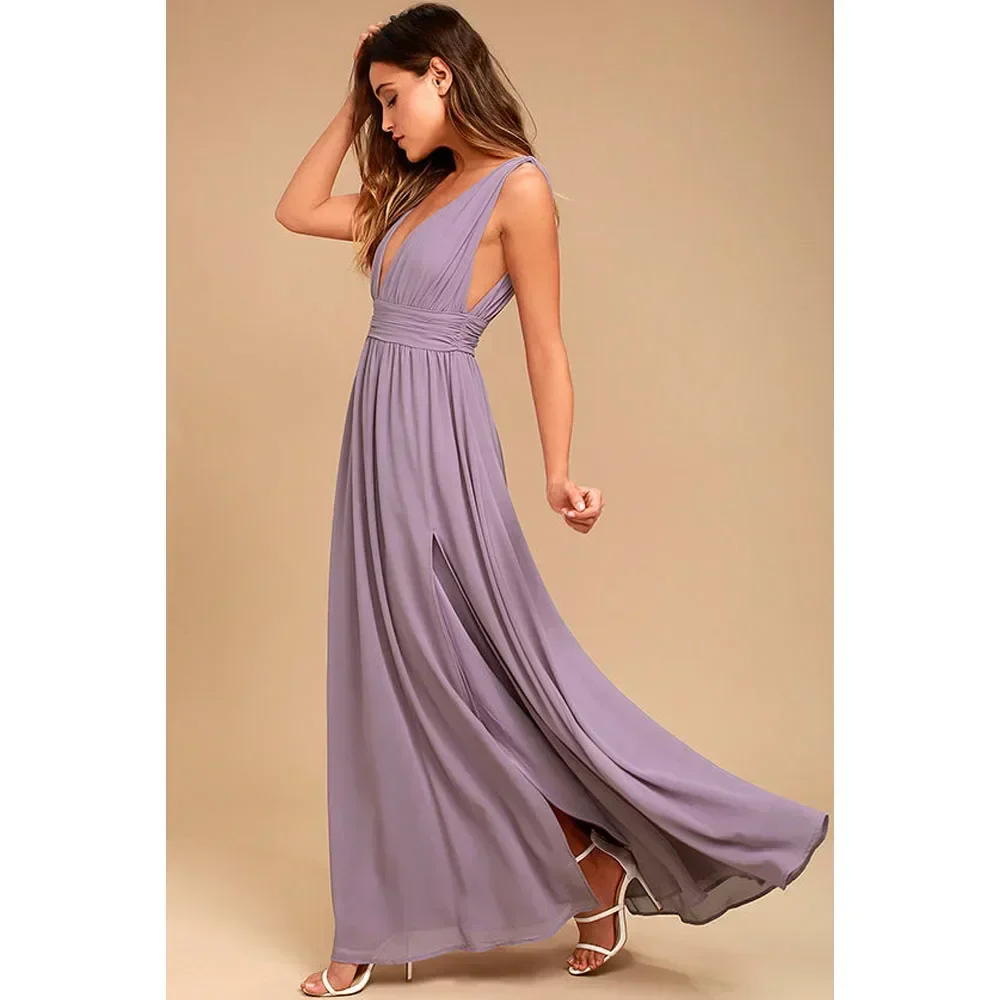 Sexy Backless Mesh Maxi Red Party Dress - Image 3