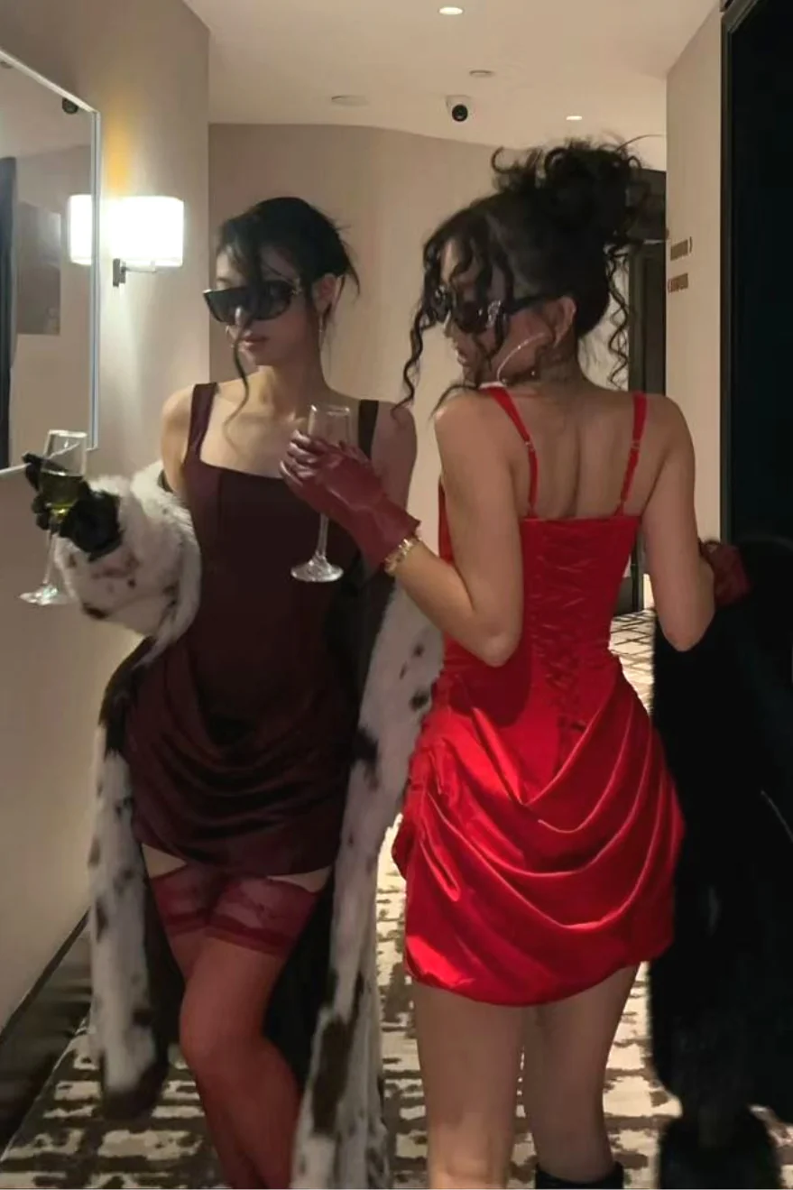 Sexy Boned Tie Cami Party Dress - Image 5