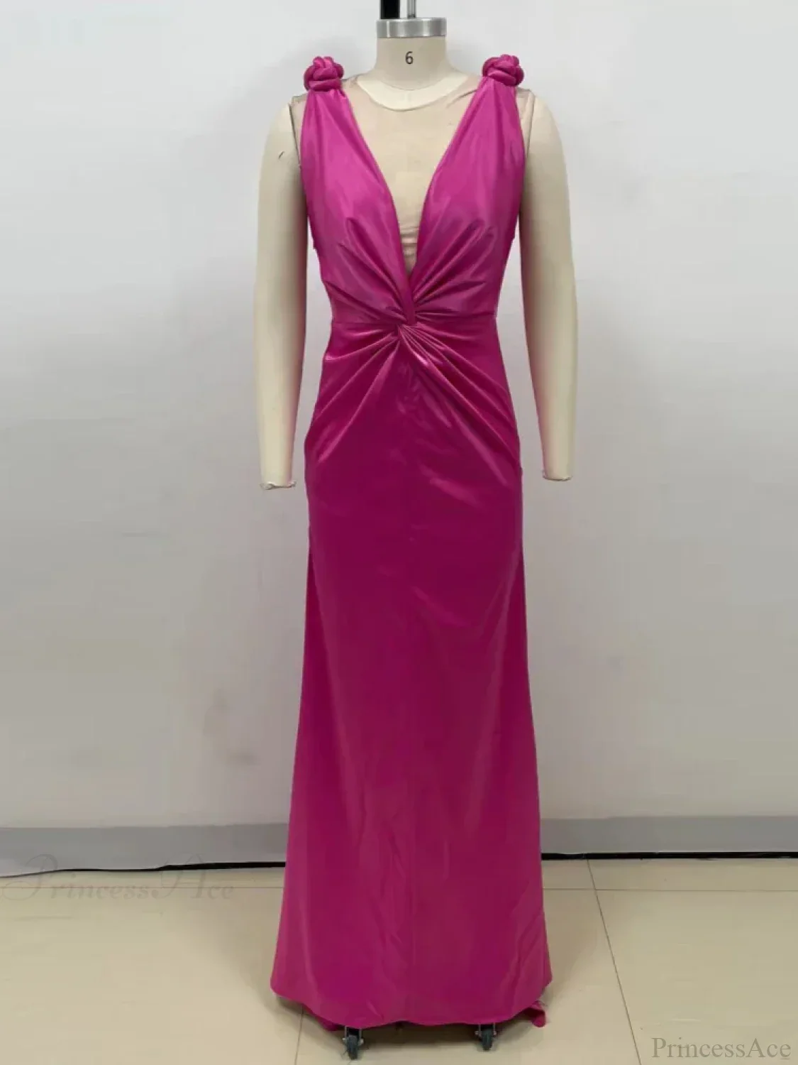 Sexy Braid Sling Deep V Neck Pleated Maxi Dress Women Party Dress - Image 8