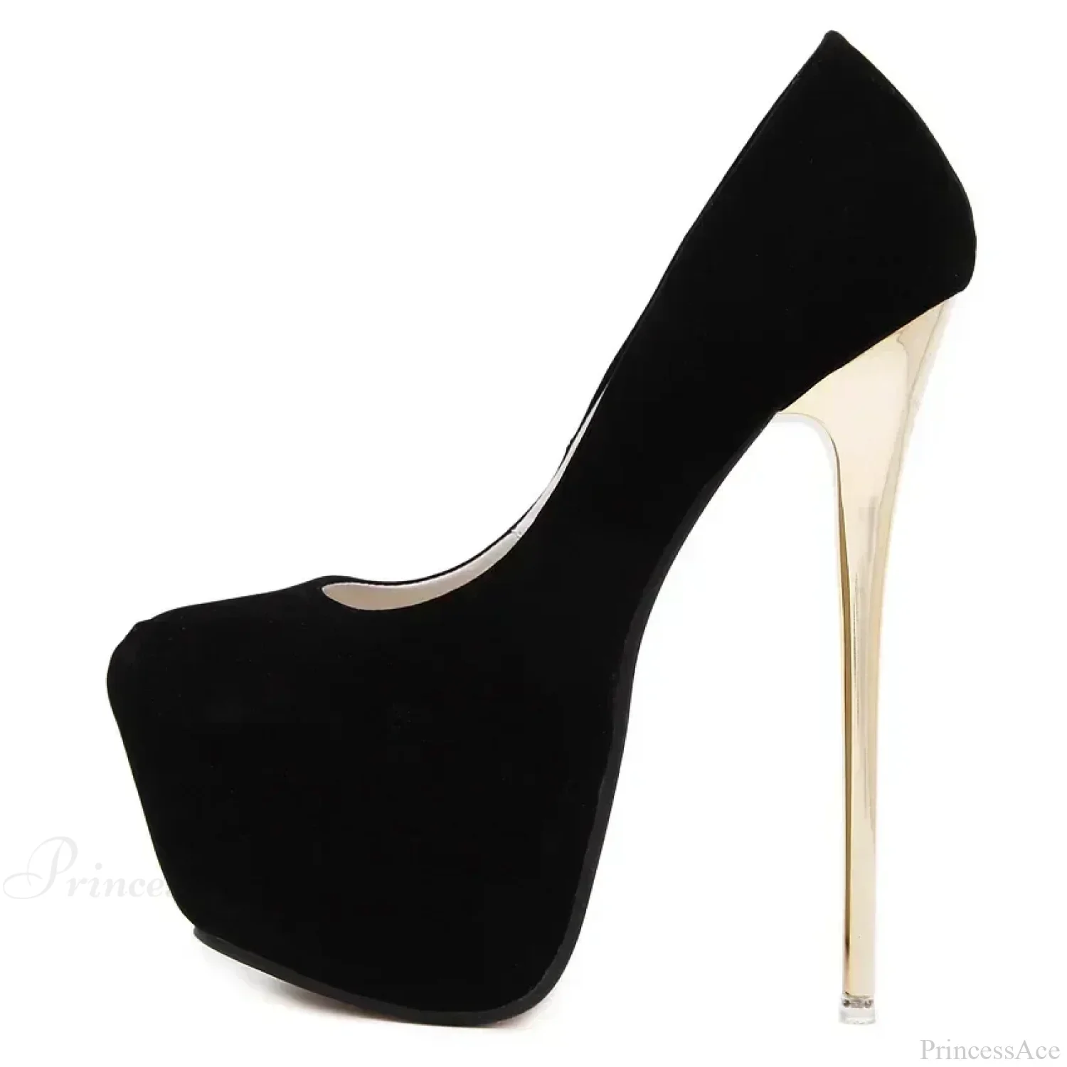 Sexy Club Suede Black High Heels 16cm Stiletto Waterproof Stripper Flock Pumps Ladies Shoes Plus Size High Heel - Image 7
