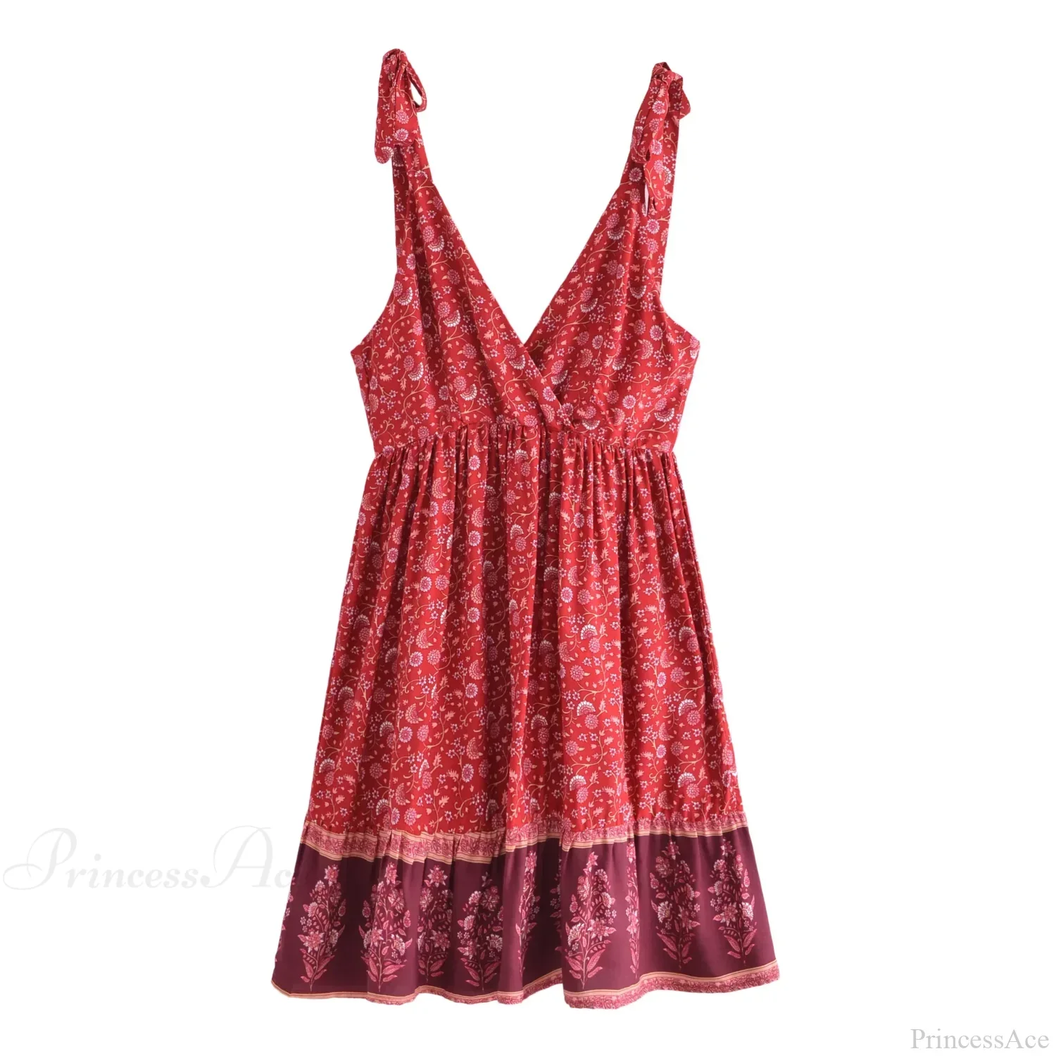 Sexy Deep V-neck Sleeveless Strapless Mini Boho Dress - Image 3
