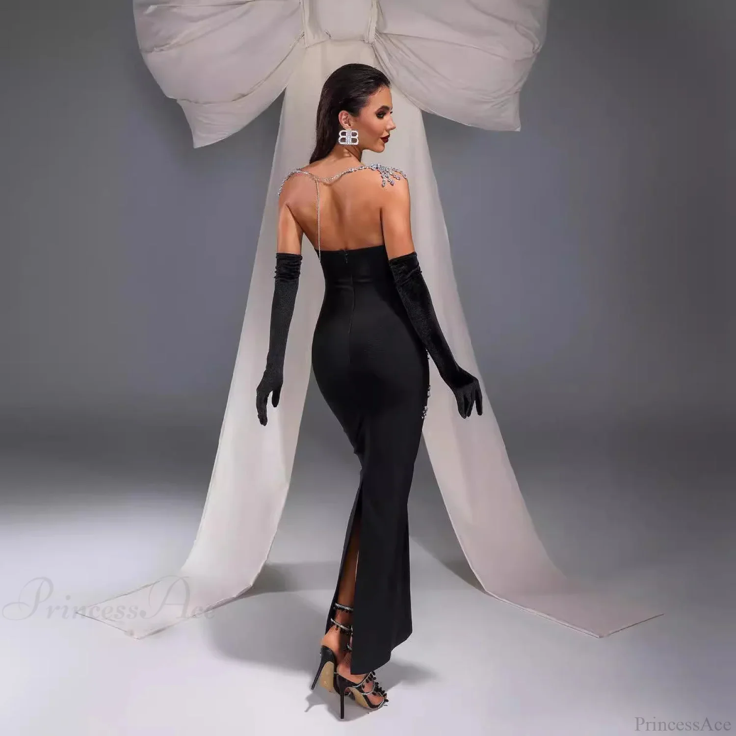 Sexy Glitter Bodycon Bandage Dress Party Prom Dress - Image 3