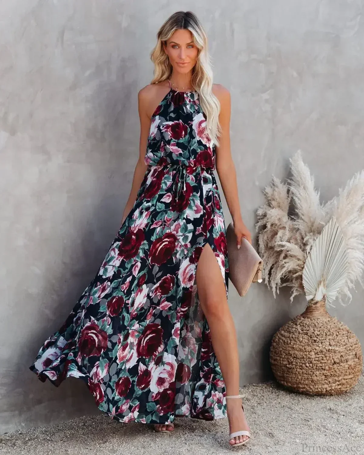 Sexy Halter Floral Party Sundress - Image 4