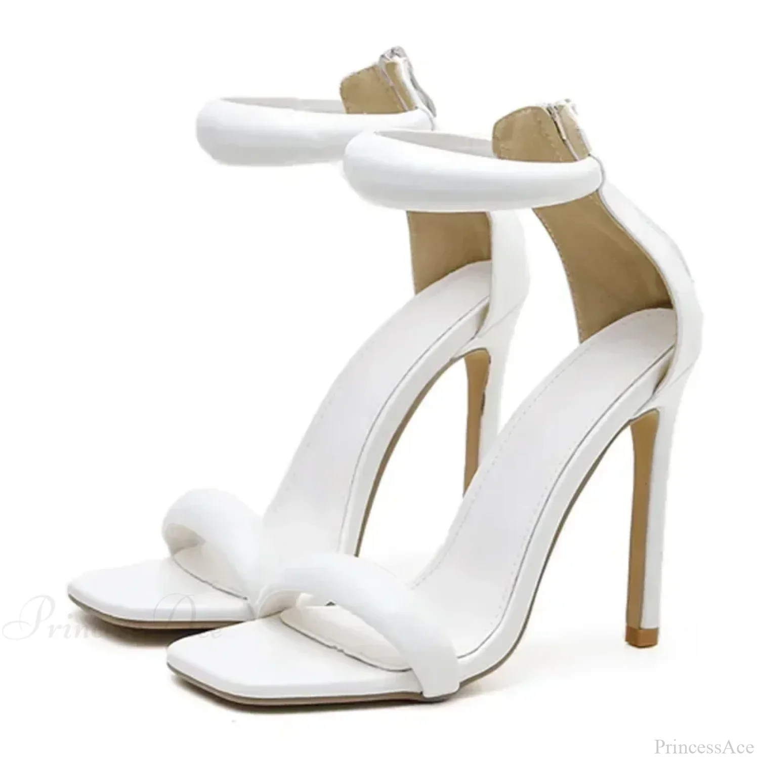 Sexy Luxury Brand Simple Peep Toe Thin High Heels Back Zipper Gold Wedding Party High Heel - Image 5