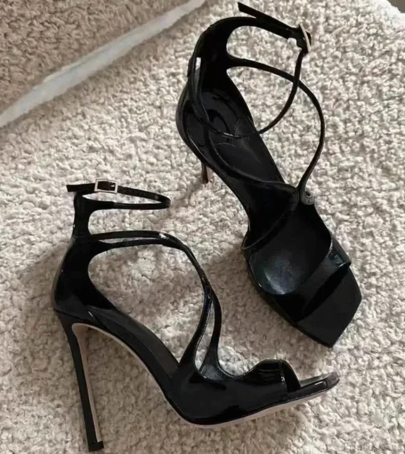 Sexy Luxury Satin Designer Party Dress Square Head Gladiator Slingback Pumps Female High Heel - Image 4