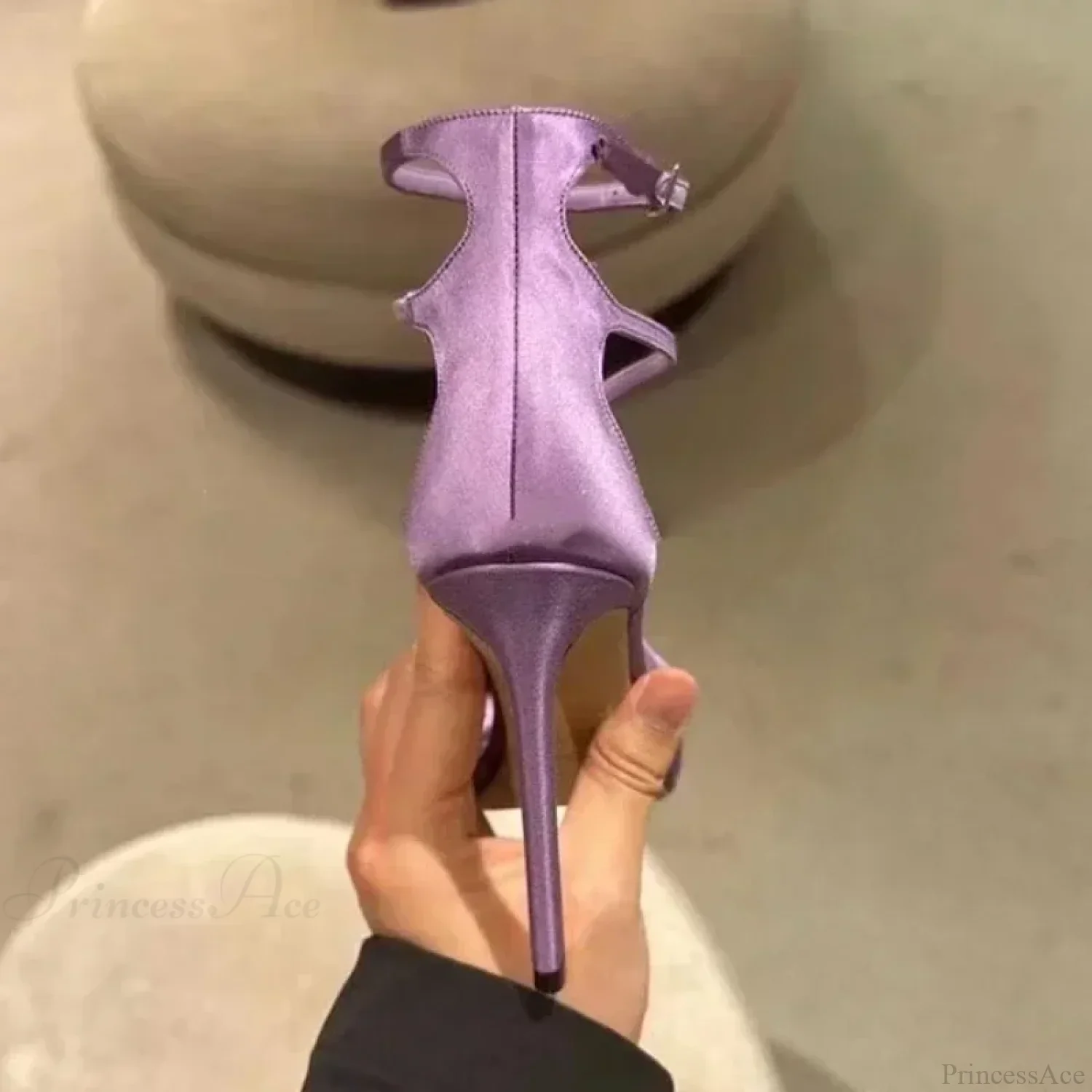 Sexy Luxury Satin Designer Party Dress Square Head Gladiator Slingback Pumps Female High Heel - Image 6