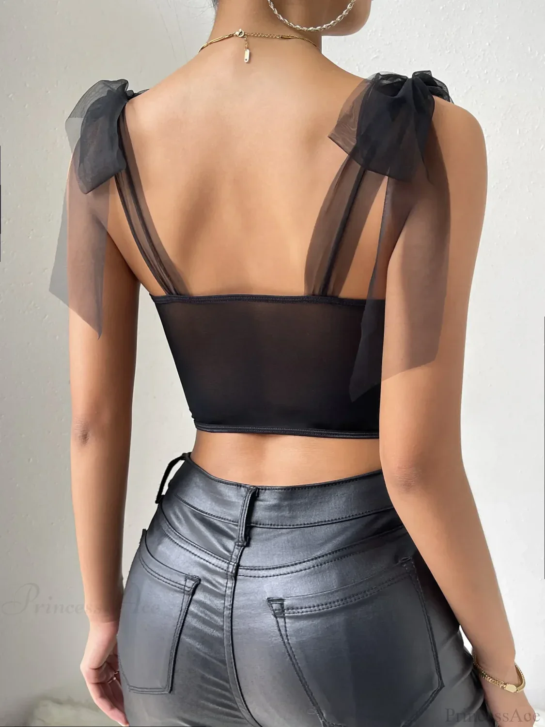 Sexy Mesh Lace Corset Camisole See-through Top - Image 2