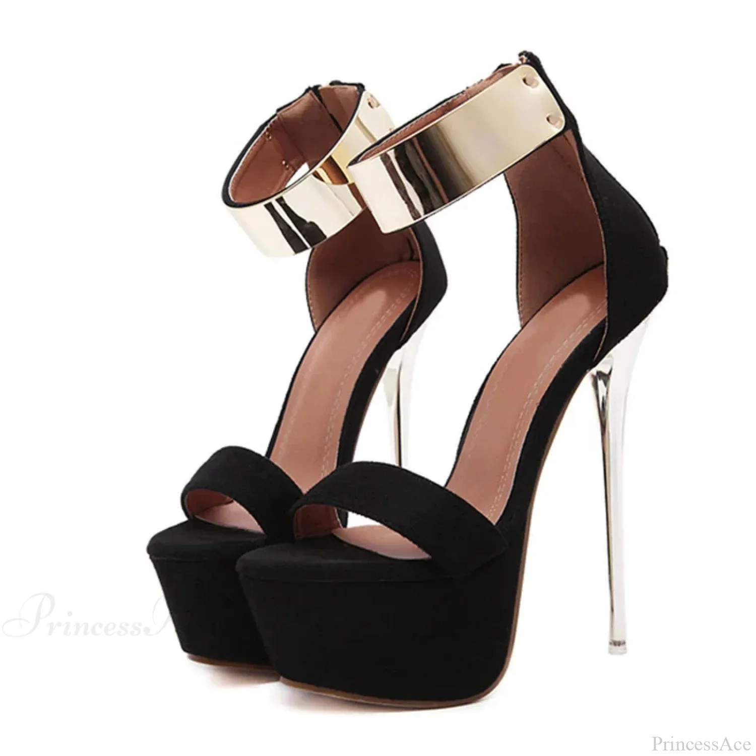 Sexy Metal Ankle-Cover Sandals High Crystal Platform Club Stripper Elegant High Heel - Image 3