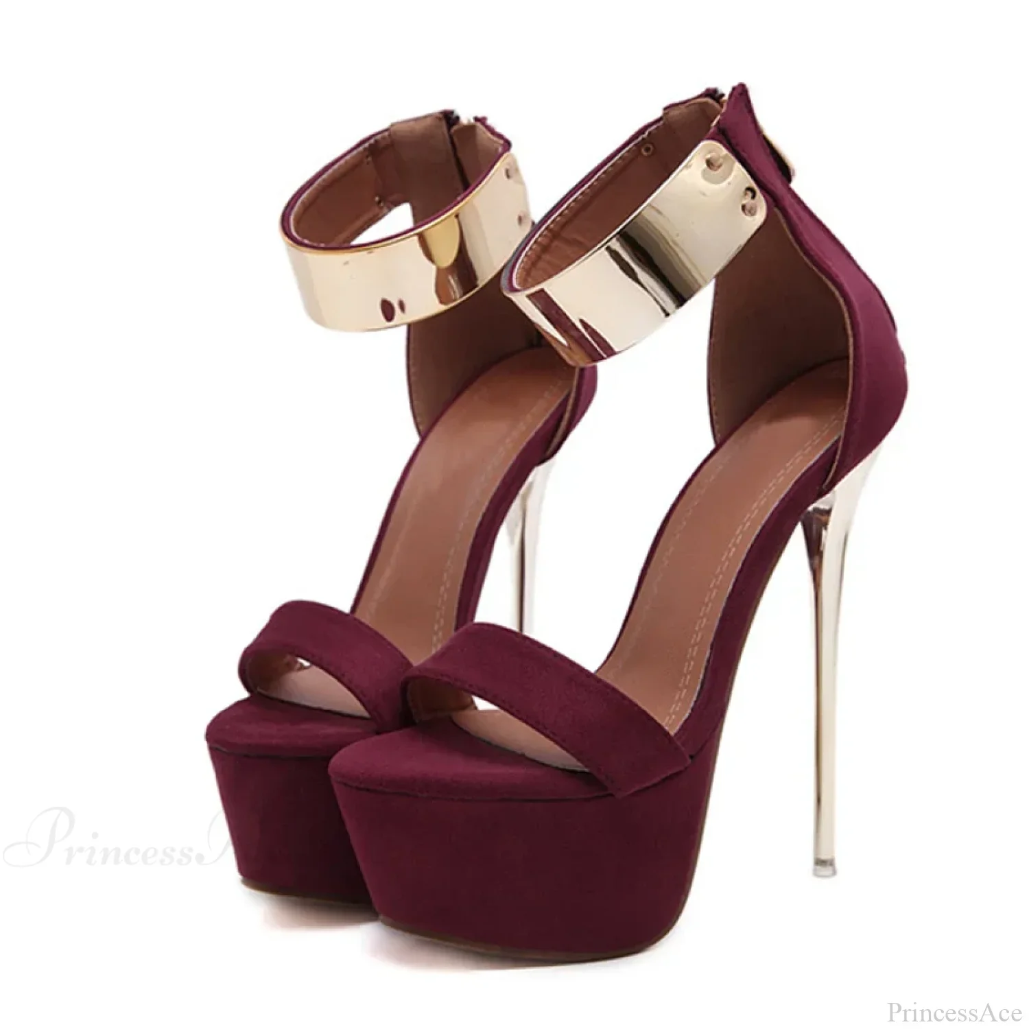 Sexy Metal Ankle-Cover Sandals High Crystal Platform Club Stripper Elegant High Heel - Image 4