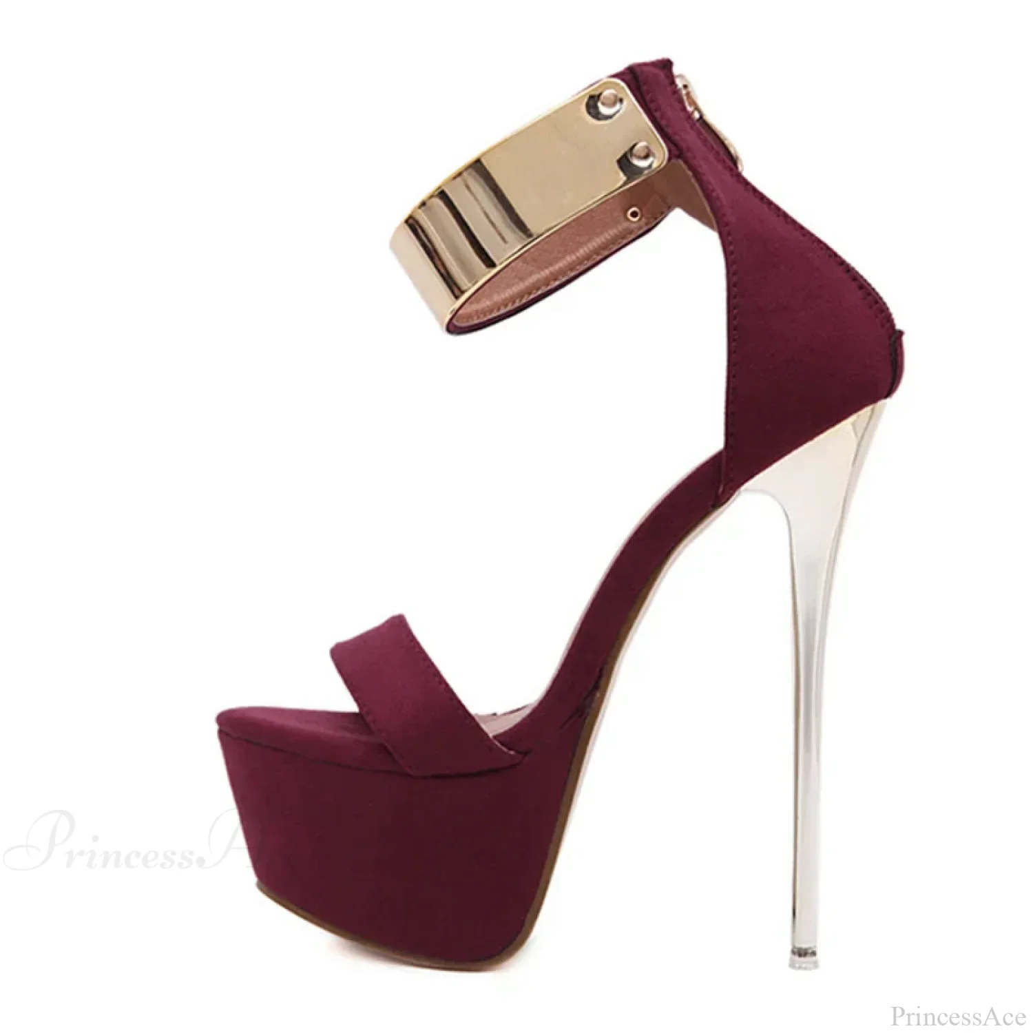 Sexy Metal Ankle-Cover Sandals High Crystal Platform Club Stripper Elegant High Heel - Image 5