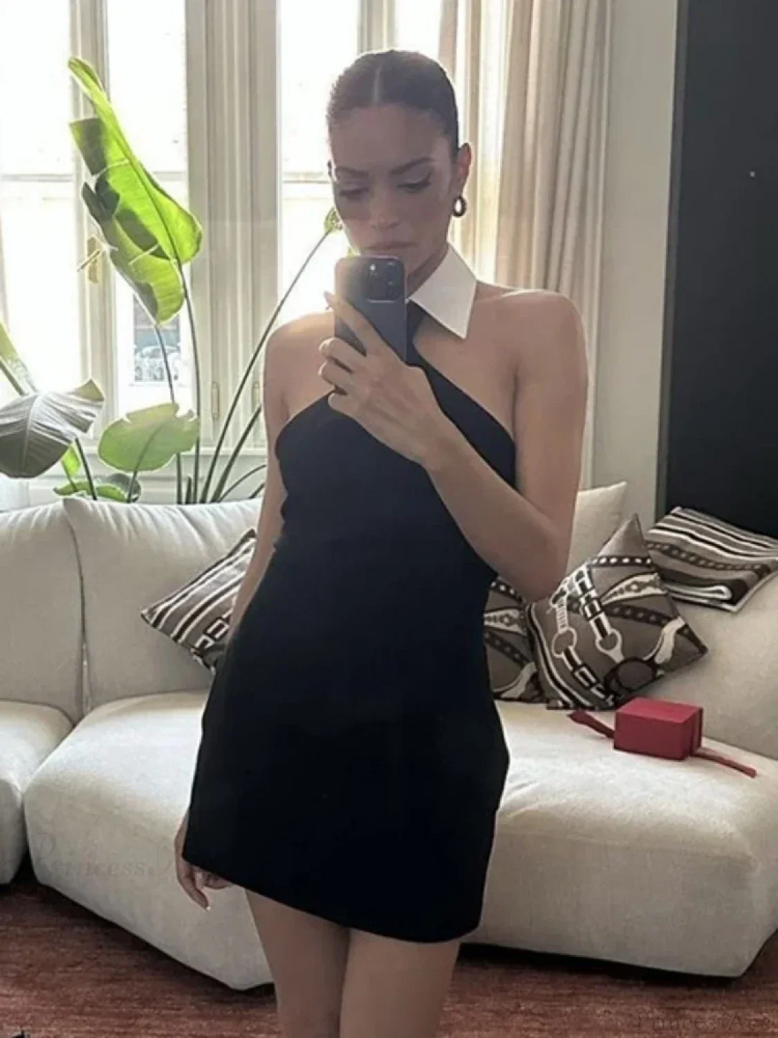 Sexy Patchwork Sleeveless Bandage Dress Black Backless Bodycon Mini Party Dress - Image 5