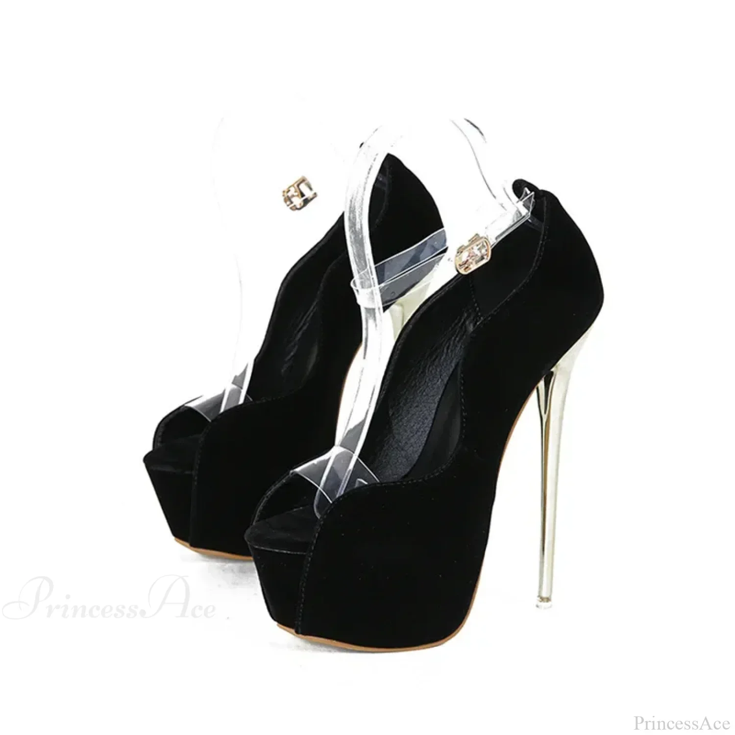 Sexy Peep Toe 6CM Platform Super Thin High Heels Sandals Suede Pvc Transparent Strap Party High Heel - Image 6