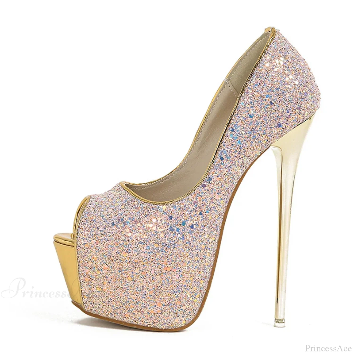 Sexy Peep-Toe Extreme High-Heels Party Nightclub Stripper Pole-Dance Sequined Cloth Platform High Heel - Image 4