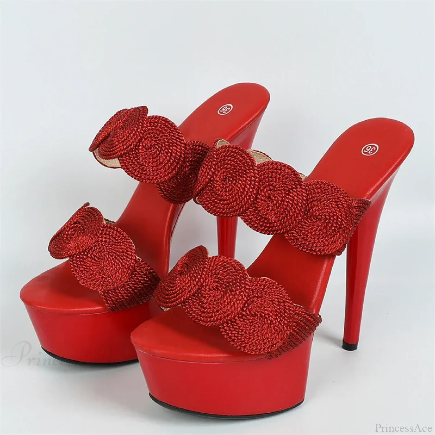 Sexy Peep-Toe Pole-Dance Extreme Platform Handwoven Hemp Summer Narrow-Band High Heel - Image 13