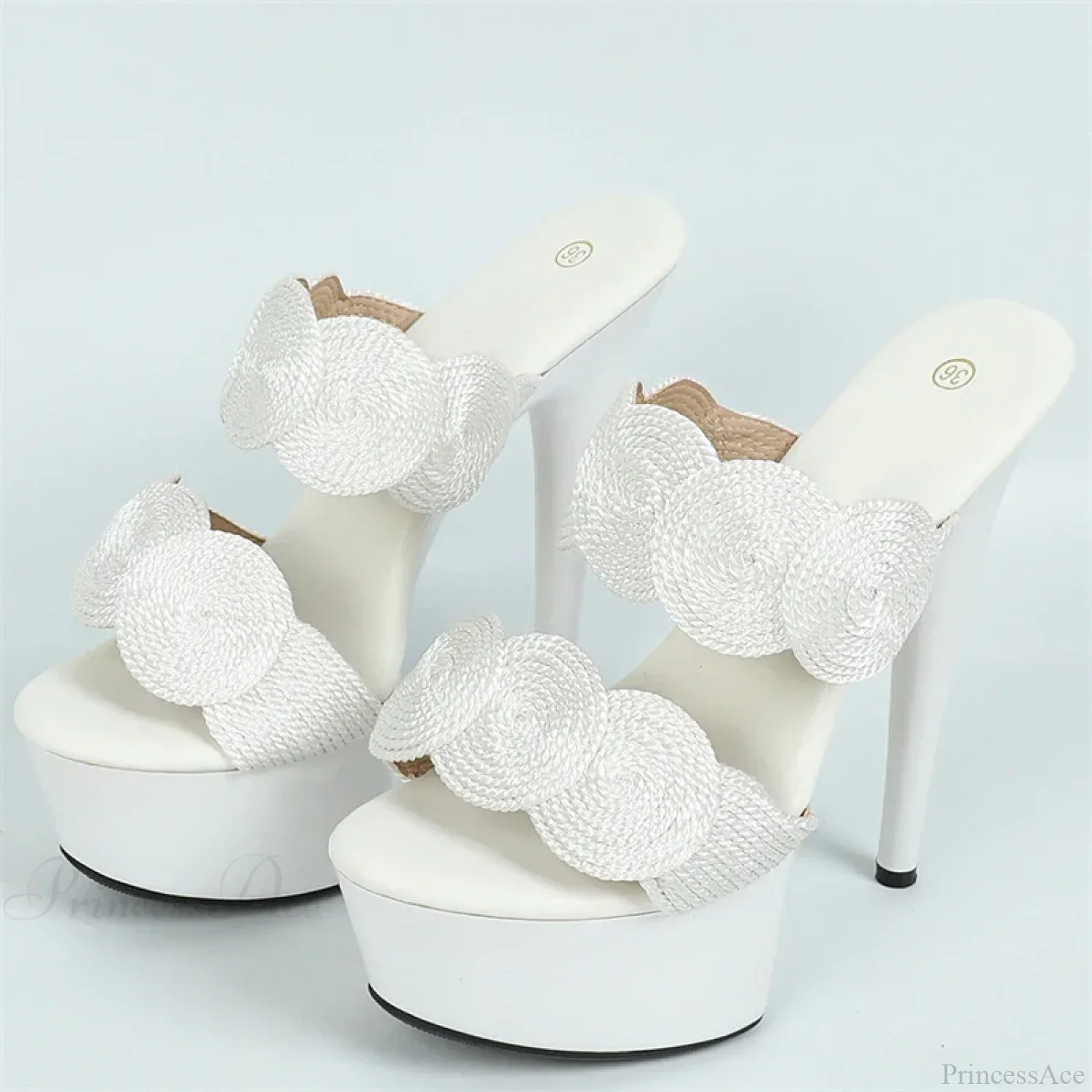 Sexy Peep-Toe Pole-Dance Extreme Platform Handwoven Hemp Summer Narrow-Band High Heel - Image 14