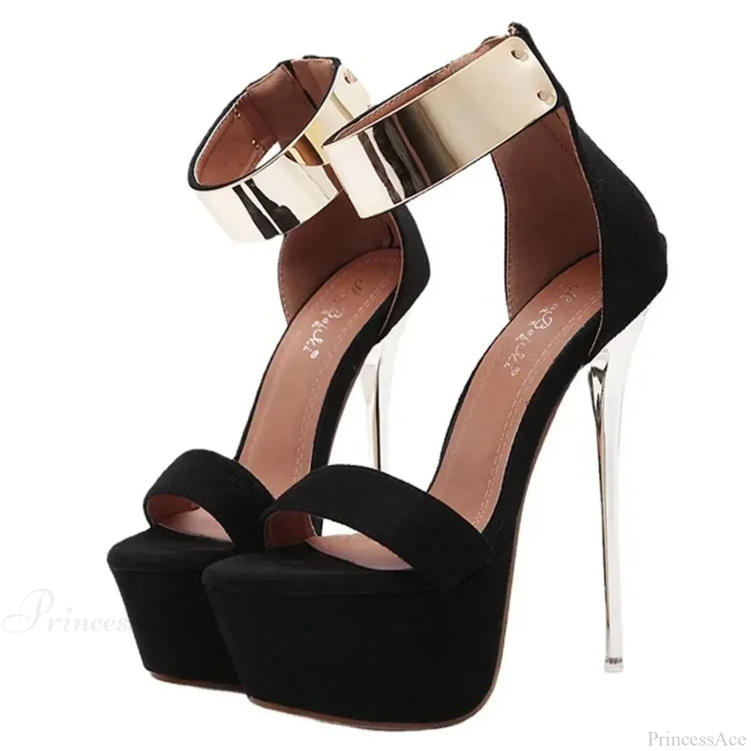Sexy Peep Toe Square Head Thin High Heel Women Sandals Silver Rhinestone AnkleBuckle Strap High Heel - Image 2