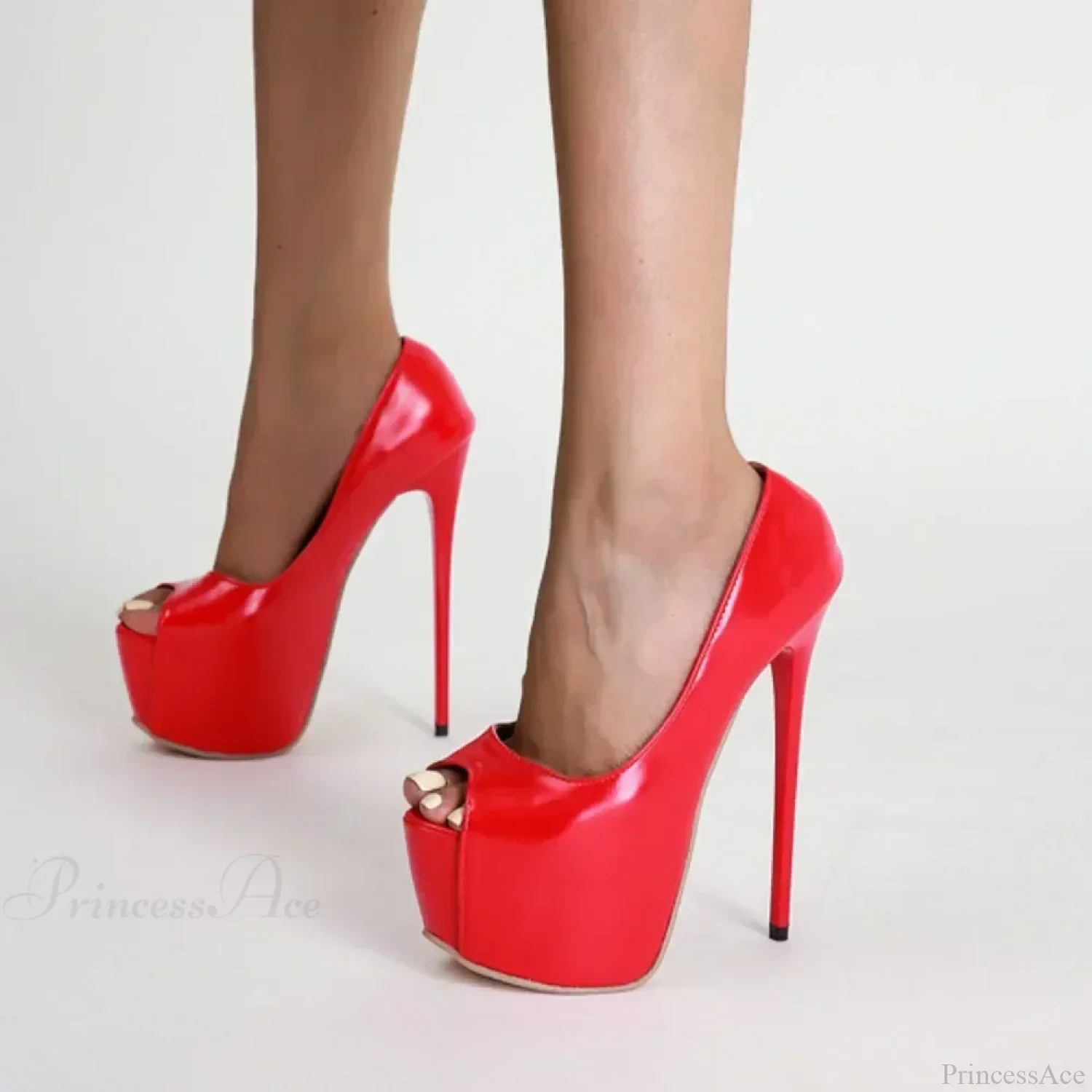 Sexy Red Fish Mouth Platform Shallow Women Pumps Ultra Super Stiletto Heels Party Walk High Heel - Image 2