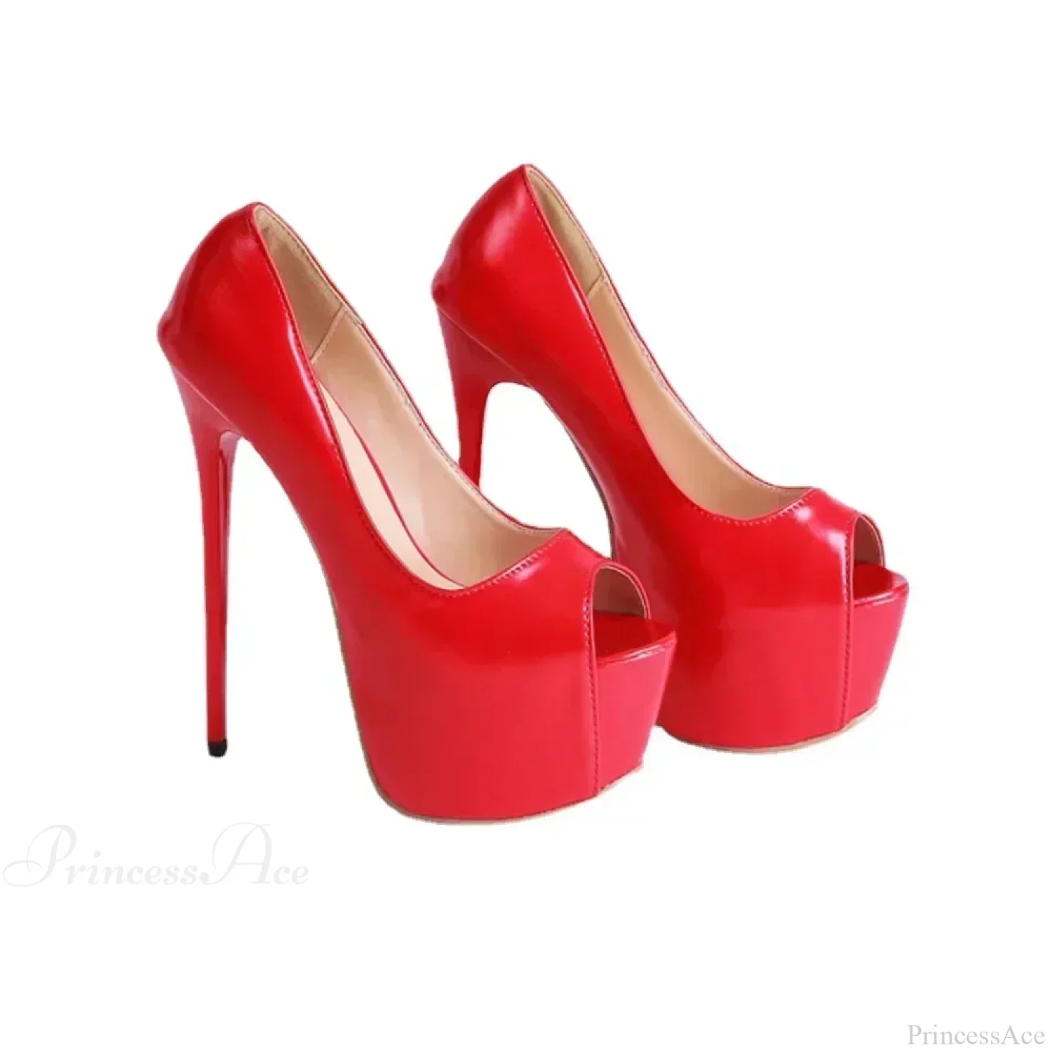 Sexy Red Fish Mouth Platform Shallow Women Pumps Ultra Super Stiletto Heels Party Walk High Heel - Image 5