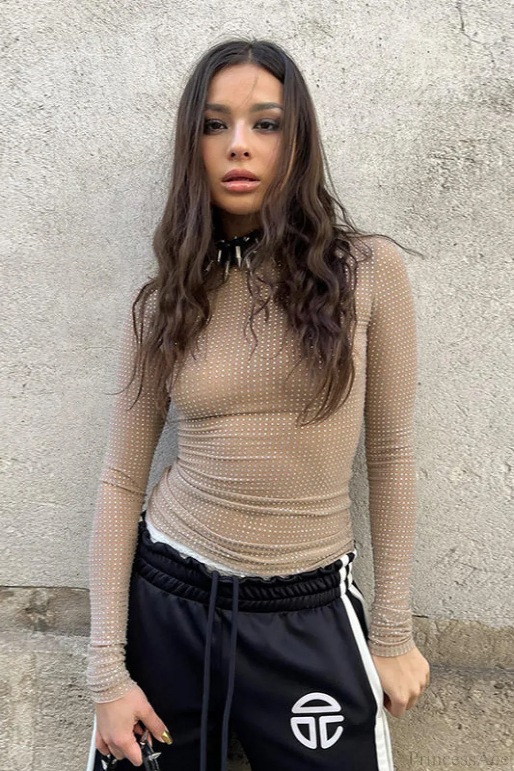 Sexy See-Through Fitted Long Sleeve Tee - Image 2