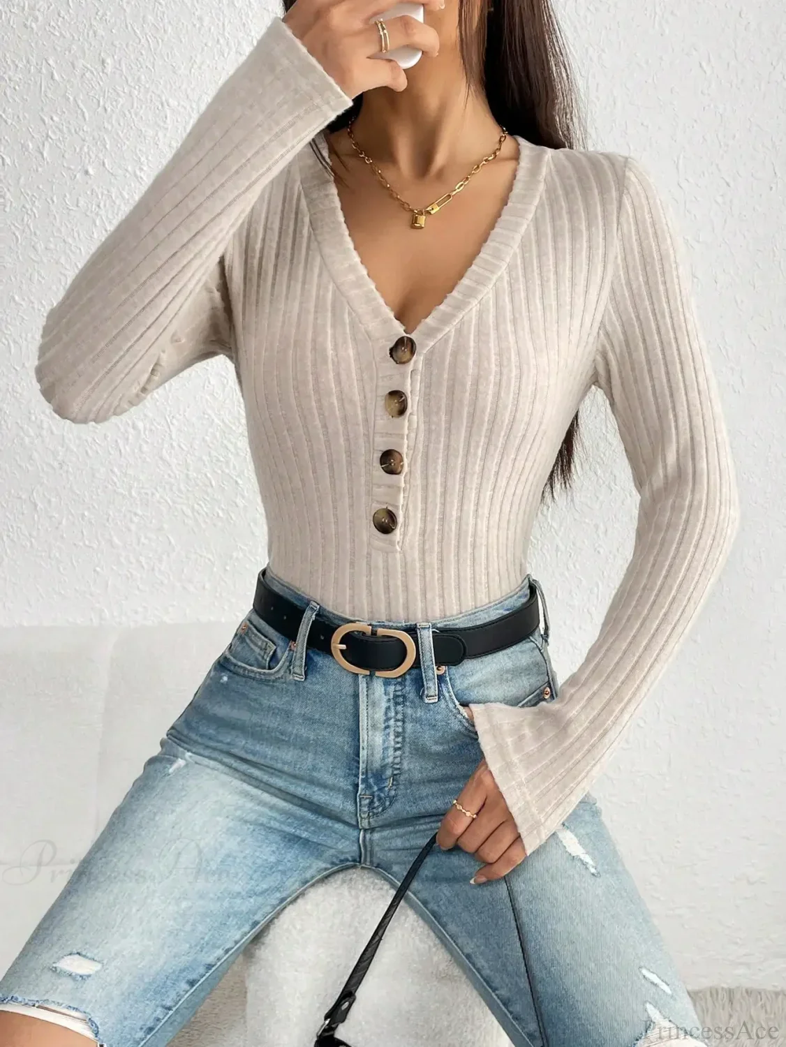 Sexy Slimming Le Yin One-Piece Button Base Coat Women - Image 5